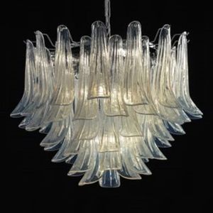 Art Lighting Fixture LED Hanglampen Retro Hand Blown Glass Petal Kroonluchters voor Slaapkamer Woonkamer Huis Decoratie 24 inches