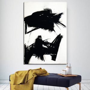 Kunstmoderne Noordse canvas schilderposter zwart -witte botanische fotografie grote abstracte print voor woonkamer thuisdecoratie