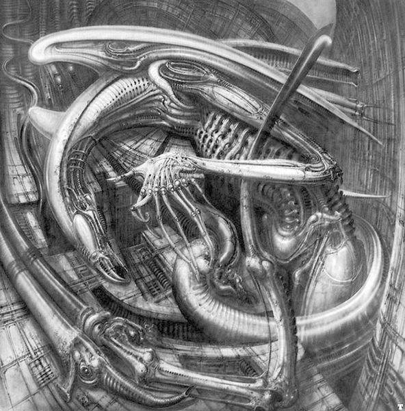 Affiche d'art Hr Giger Li II Affiche en tissu 24quot x 24quotDecor0143596695