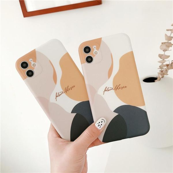 Art Retro Abstract Geometry Phone Cases para iPhone 12 11 Pro XR X XS Max 7 8 Plus Cute Soft Silicone Cover