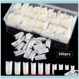 Art Salon Health Beauty500Pcs Clair Faux Faux Ongles Complet Er Construction Rapide Moule Conseils Double Formes Ongles Extension de Doigt Drop Livraison 2021