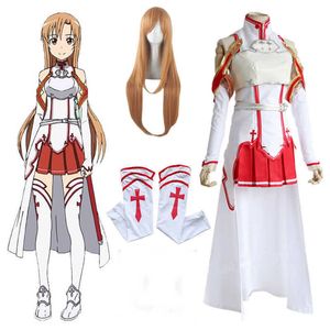 Art Sword en ligne Costume Asuna Yuuki Set Femmes Femmes Cosplay Costumes Y0903 S