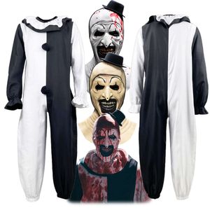 Art de Clown Cosplay Terriifier Cosplay Kostuum Horror Clown Bodysuit Masker Volledig Pak Halloween Party Kostuums voor Mannen Adultcosplay