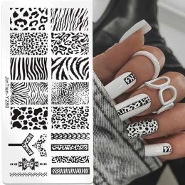 Art Tiger Zebra Léopard Impression Nail Emplames Plaques Animal Image Imprimée SPROCH