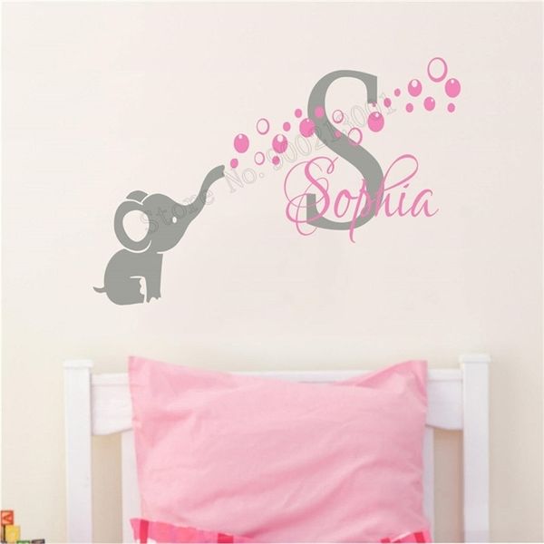 Art Wall Sticker Bébé Fille Décoration Vinyle Art Amovible Nersery Affiche Conception Nom Affiche Personnalisée Beauté OrnementLY197 T200601