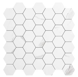 Art3d 1 pièce 3D Stickers Muraux Auto-adhésif Hexagone Mosaïque Peler et Coller Carreaux de Dosseret pour Cuisine Salle de Bains, Papiers Peints (31X30CM)