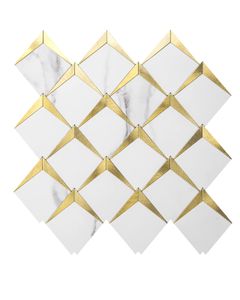 Art3d 10 feuilles d'autocollants muraux 3D autocollants en mosaïque de diamant, carreaux de dosseret à décoller et à coller pour cuisine salle de bains, papiers peints (26,4x26,4 cm)