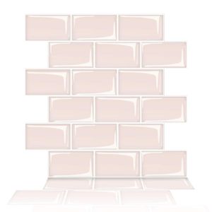 Art3D 30x30 cm roze 3d muurstickers zelfklevende schil en stick backsplash tegel voor keuken badkamer, wallpapers (10 tegels, dikkere versie)