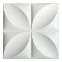 Art3d - Paneles de pared de plástico 3D de 50 x 50 cm, diseño de flores insonorizadas, pegatinas blancas para sala de estar, dormitorio, fondo de TV (paquete de 12 azulejos de 32 pies cuadrados)