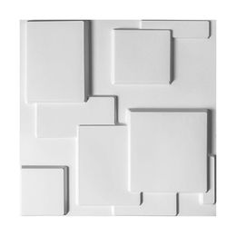 Art3D 50x50cm 3D Paneles de pared de plástico pegatinas insonorizadas Decoración moderna Blanco para sala de estar Dormitorio Dormitorio TV Fondo (paquete de 12 azulejos 32 pies cuadrados)