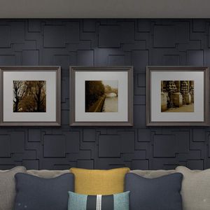 Art3d 50x50 cm Pannelli da parete in plastica 3D adesivi insonorizzati nero opaco per soggiorno, camera da letto, sfondo TV (confezione da 12 piastrelle 32 mq)