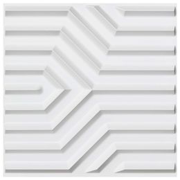 Art3D 50x50cm 3D Wandpanelen PVC Matt Wit Geometrische Mate Patroon Geluiddicht voor Woonkamer Slaapkamer (Pack of 12 Tegels)