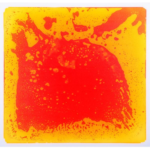 Art3d Carrelage décoratif de sol sensoriel liquide, carré de 30 x 30 cm, jaune-rouge, 1 carreau