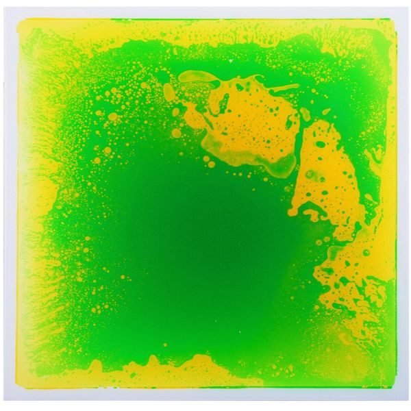 Carreaux décoratifs de sol Art3d Liquid Sensory, carré de 30 x 30 cm, vert-jaune, 1 carreau