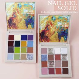 Arte clavo 16 kleuren nagels poeders vaste magische glitters macaron morandi kleurcrème lijm doos uv gel Poolse pigment nail art 240430