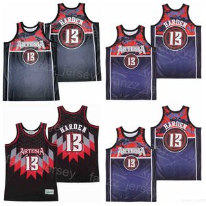 Artesia James Harden Jerseys 13 High School Basketball Moive College for Sport Fans Borduurwerk- en naaihiphop -pullover University Black Navy Blue Team Retro