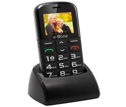 Artfone CS182 Ontgrendelde Sim Senior Mobiele Telefoon Grote Knop Gemakkelijk te gebruiken GSM Mobiele Telefoon voor Ouderen met Oplaaddock5026679