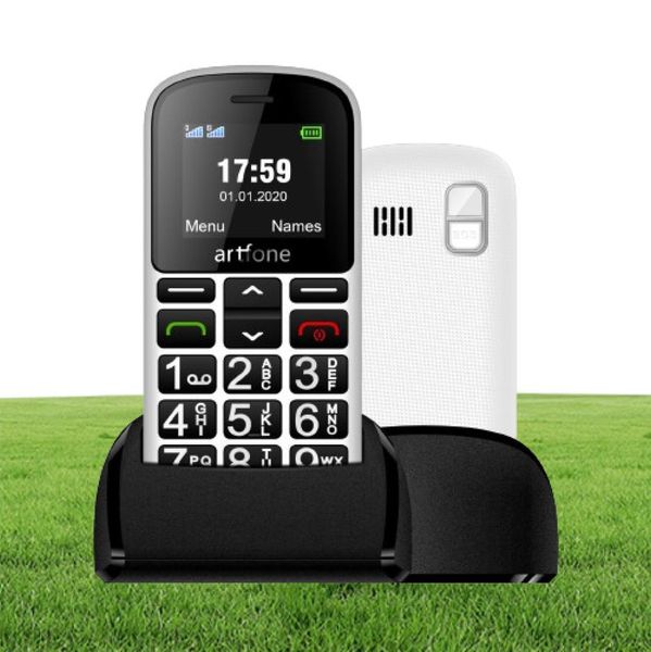 Artfone CS188 teléfono móvil con botón grande para personas mayores, teléfono móvil GSM actualizado con botón SOS, número de conversación, batería de 1400mAh 3011054