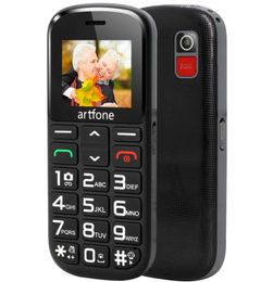 Artfone téléphone portable pour personnes âgées 1400 mAh batterie gros bouton téléphones mobiles double SIM débloqué bouton SOS boutons latéraux torche 1412414