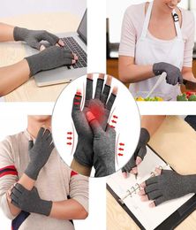 Gants d'arthrite hommes femmes compression rhumatoïde gant de la main pour les gants de thérapie de compression de santé magnétique anti-arthrite9834410