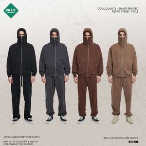 Arties pour hommes |2023 Automne / hiver Nouveau produit masqué Dark 360g Planche à capuche à fermeture éclair épaissie en peluche pour hommes