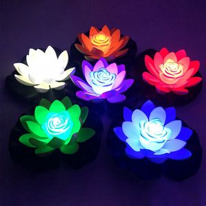 Décorations de jardin fleur de Lotus artificielle veilleuse à énergie solaire LED lampe de Lotus à économie d'énergie pour piscine étang fontaine décoration