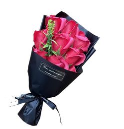 Kunstmatige 9 Soap Flowers Rose Bouquet Gift Bags Valentijnsdag Verjaardagscadeau Kerstmis Bruiloft Huis Decor Supplies4753158