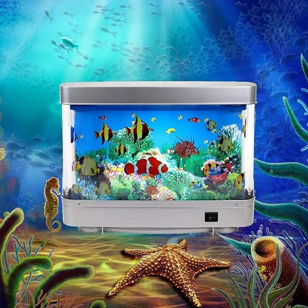 Décor d'aquarium artificiel, veilleuse, océan virtuel en mouvement pour enfants, jouet cadeau d'halloween et de noël