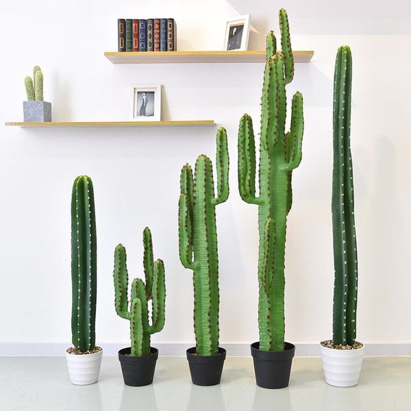 Artificielle Cactus Plante Tropicale Faux En Pot Vert Désert Grand Arrangement De Fleurs Art El Jardin Décoration De La Maison Fleurs Décoratives Wreat