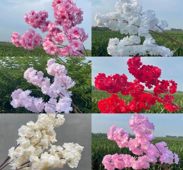 Fleurs de fleur de cerisier artificielles Simulation de tige longue Sakura Branches Fleur pour la décoration de fête de mariage à domicile 1282 D34938528
