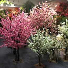 Árbol de flor de cerezo artificial, árbol de melocotón, centro de mesa de boda, árbol de adorno