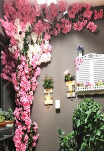 Kunstmatige kersenboom Roze Sakura Tak zijde 120 cm diy Kunstbloemen Bloemenmuur Bruiloft decoratie Thuis buiten decor9954790