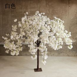 Planta de simulación de cerezo artificial, flor simulada falsa, sala de estar, decoración de boda, muebles para fiesta en casa 240219