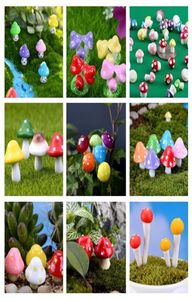 Colorful artificiel mini champignon jardin de fées miniatures gnome mousse de terrarium décor en plastique artisanat bonsaï décor pour bricolage zakk3451433