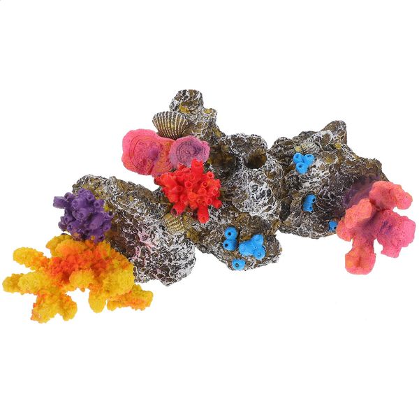 Décorations artificielles d'aquarium de poissons de corail, grande plante d'aquarium, accessoires de tortue, ornements pour accessoires, fournitures moyennes Betta 240226