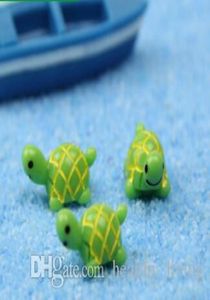 Animaux de tortue verte mignonne artificielle Miniatures de jardin de fée Gnomes Gnomes Moss Terrariums Resin Crafts Figurines pour la décoration de jardin9028432
