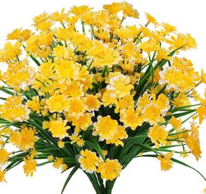 Marguerites artificielles fleurs extérieur résistant aux UV faux feuillage verdure Faux plantes arbustes buissons en plastique