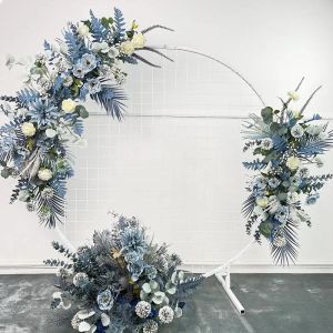 Fleurs décoratives artificielles rangée de fleurs en croissant accessoires de mariage arrangement boule de table fini T scène route plomb arc décor Floral LL