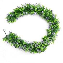 Kunstmatige eucalyptus slingers met baby adem bloem wijnstokken faux real touch gypsophila garland voor bruiloft boog decor