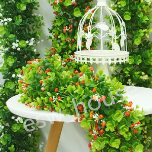 Guirnaldas artificiales de eucalipto Gypsophila de 1,8 metros, enredaderas verdes falsas, plantas colgantes de imitación para mesa de boda, telón de fondo, arco, pared, decoración de fiesta