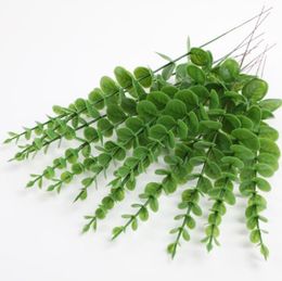 Feuilles d'eucalyptus artificielles, tiges de verdure pour la maison, Vase de jardin, décoration de fête de noël, Bouquet de mariage, plante DIY 052123