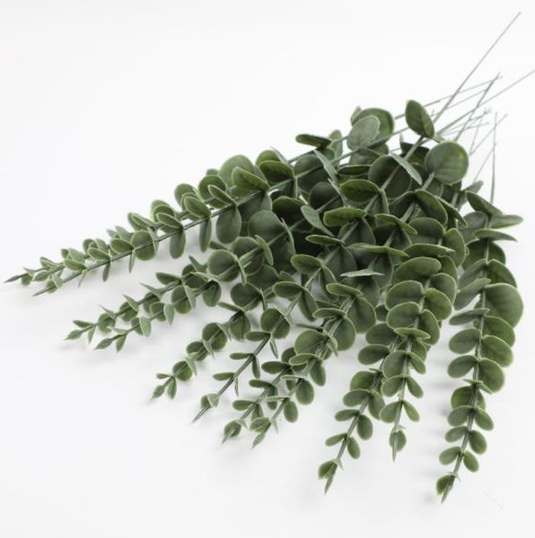 Feuilles d'eucalyptus artificielles tiges de verdure pour la maison jardin Vase décoration fête de noël mariage Bouquet bricolage plante 052121