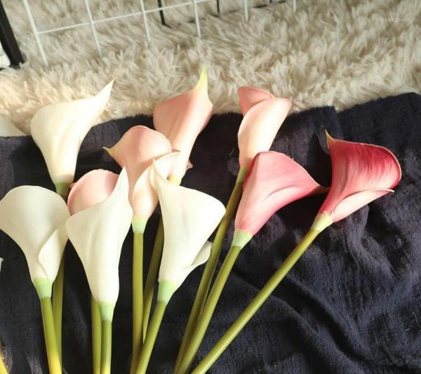 Artificielle fausses fleurs feuille Calla Floral mariage Bouquet fête décor à la maison hortensias en soie pas cher décoration florale pour la maison 201918406198