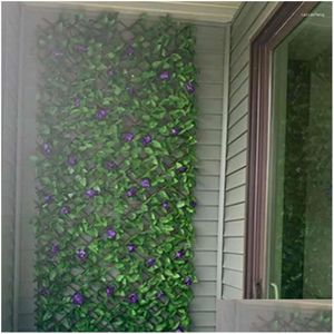 Clôture artificielle décorative fleurs extensibles laisse un look unique accessoire pour les murs verdure des balcons de cour extérieurs et DHQOS