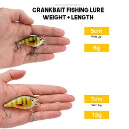 5 cm/7 cm Crankbaits leurre de pêche Wobblers flottants pour brochet leurres de vairon noir pour la pêche appâts artificiels matériel de pêche pêcheleurres de pêche