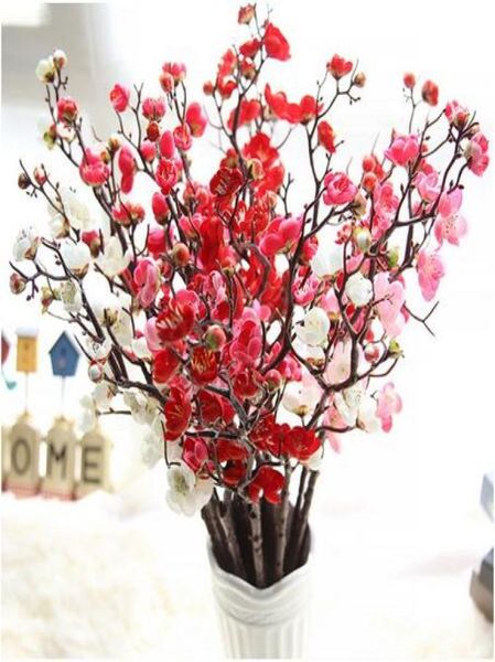 Flor artificial Cherry Spring Plum Peach Blossom Rama 60cm Brote de flores de flores de seda para la fiesta de bodas GB5377651815