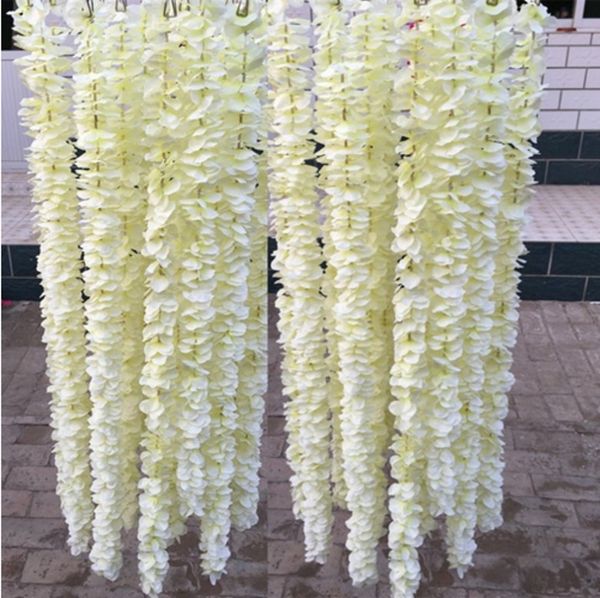 Flor Artificial de orquídeas, cadena de flores de seda, planta de ratán para boda, flores colgantes de pared, decoración del hogar, venta al por mayor