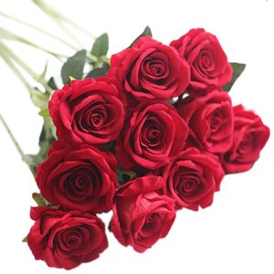 Fleur artificielle Rose fleurs en soie vraie touche pivoine mariage fleurs 13 couleurs mariage noël décor à la maison
