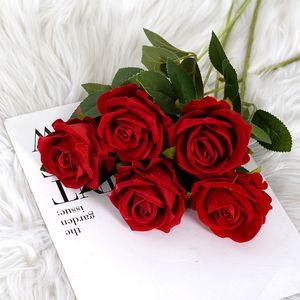 Kunstmatige bloem single flanel roze bruiloft tabel decoratie lange boeket arrangement nepplant valentijnsdag cadeau diy