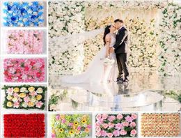 Kunstbloem wandpanelen simulatie zijden roos DIY party bruiloft podium achtergrond decoraties1381868
